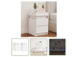 The Living Store Comodini Con Luci Led 2 Pz. Bianco 35X39X55 Cm