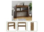 The Living Store Tavolo Consolle In Rovere Fumé 80X30X80 Cm Materiale In Legno