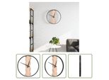 The Living Store Orologio Da Parete Marrone Ø35 Cm In Ferro E Legno Di Quercia
