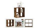 The Living Store Libreria In Rovere Fumé 68,5X32X68,5 Cm Materiale In Legno