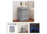 The Living Store Comodino Con Luci Led Grigio Sonoma 35X39X55 Cm