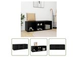 The Living Store Panca Per Scarpe Nera 105X35X35 Cm Materiale A Base Di Legno