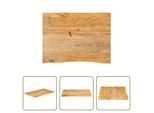 The Living Store Piano Del Tavolo Con Bordo Ad Albero 90X60X2,5 Cm In Legno Massiccio Di Mango