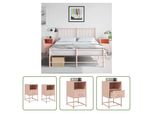 The Living Store Comodini 2 Pz. Rosa 36X39X60,5 Cm In Acciaio