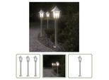 The Living Store Luci Da Sentiero 3 Pezzi Argento 80 Cm In Acciaio Inox