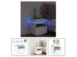 The Living Store Comodino Con Luci Led Bianco 40X39X48,5 Cm