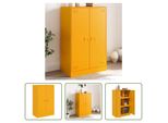 The Living Store Credenza Giallo Senape 67X39X107 Cm Acciaio