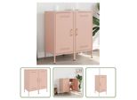 The Living Store Credenze 2 Pz. Rosa 36X39X79 Cm Acciaio Laminato A Freddo
