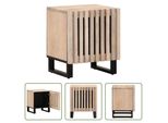 The Living Store Comodino 40X34X46 Cm Legno Massello Di Mango Sbiancato