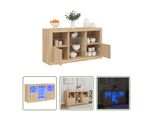 The Living Store Credenza Con Luci Led Rovere Sonoma 123X37X67 Cm