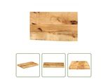 The Living Store Piano Del Tavolo 60X20X2,5 Cm Bordo Albero In Legno Massiccio Legno Di Mango Grezzo