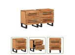 The Living Store Comodini 2 Pezzi 40X34X46 Cm In Legno Massiccio Di Acacia