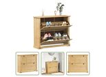 The Living Store Scarpiera 99X32X85 Cm In Legno Di Pino Massiccio