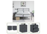 The Living Store Comodini 2 Pz. Antracite 34,5X39X44 Cm Acciaio