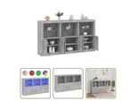 The Living Store Credenza Con Luci Led Grigio Cemento 181,5X37X100 Cm