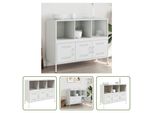 The Living Store Madia Bianca 100,5X39X79 Cm Acciaio Laminato A Freddo