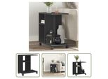 The Living Store Tavolino Con Rotelle Nero 50X30X55 Cm Materiale A Base Di Legno