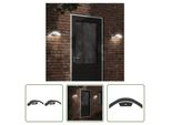 The Living Store Applique Da Esterno A Led Con Sensore 2 Pezzi In Alluminio Pressofuso Nero