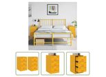 The Living Store Comodini 2 Pezzi Giallo Senape 34,5X39X62 Cm In Acciaio