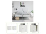 The Living Store Comodini 2 Pz. Bianco 34,5X39X44 Cm Acciaio