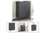 The Living Store Credenza Antracite 68X39X101,5 Cm Acciaio Laminato A Freddo