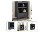 The Living Store Credenza Antracite 68X39X101,5 Cm Acciaio Laminato A Freddo