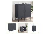 The Living Store Credenze 2 Pz. Antracite 36X39X79 Cm Acciaio Laminato A Freddo