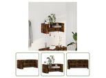 The Living Store Mensola A Muro Rovere Fumé 70,5X35X30,5 Cm Materiale In Legno