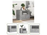 The Living Store Comodino A Parete Grigio Cemento 45X30X35 Cm