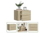 The Living Store Comodino A Parete Rovere Sonoma 45X30X35 Cm