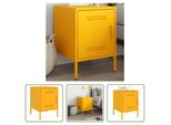 The Living Store Comodino Giallo Senape 36X39X50,5 Cm Acciaio
