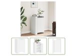 The Living Store Madia Bianca 45X35X75 Cm Materiale A Base Di Legno
