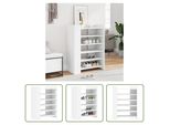 The Living Store Scarpiera Bianca 74,5X37,5X100 Cm Materiale In Legno