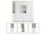 The Living Store Credenza Bianca 80X42,5X185 Cm Materiale A Base Di Legno