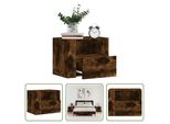 The Living Store Comodini Da Parete 2 Pz. Rovere Fumé 45X30X35 Cm