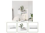 The Living Store Scaffale A Muro Bianco 70,5X35X30,5 Cm Materiale A Base Di Legno