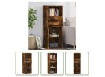 The Living Store Credenza In Rovere Fumé 45X42,5X124 Cm Materiale In Legno