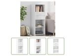 The Living Store Credenza Bianca 45X42,5X124 Cm Materiale A Base Di Legno