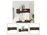 The Living Store Scaffale A Muro Marrone Effetto Rovere 100X35X30,5 Cm Materiale A Base Di Legno