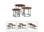The Living Store Set Tavoli 3 Pz. Legno Massiccio Riciclato