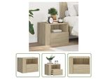 The Living Store Comodino A Parete Rovere Sonoma 45X30X35 Cm