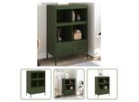 The Living Store Credenza Verde Oliva 68X39X101,5 Cm Acciaio Laminato A Freddo