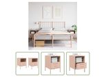 The Living Store Comodini 2 Pz. Rosa 36X39X50,5 Cm Acciaio Laminato A Freddo