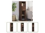 The Living Store Credenza Look Rovere Marrone 30X42,5X124 Cm Materiale In Legno