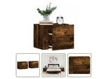 The Living Store Comodini Da Parete 2 Pz. Rovere Fumé 45X30X35 Cm
