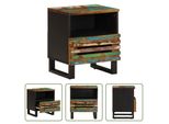 The Living Store Comodino 40X34X46 Cm In Legno Massiccio Antico