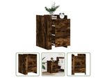 The Living Store Comodino In Rovere Fumé 45X50X65 Cm Materiale In Legno
