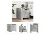 The Living Store Comodino Grigio Cemento 45X50X50 Cm Materiale A Base Di Legno