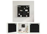 The Living Store Vetrina Nera 60X8,5X58 Cm Materiale A Base Di Legno