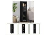 The Living Store Credenza Nera 30X42,5X124 Cm Materiale A Base Di Legno